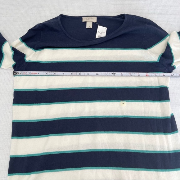 NWT Loft Pullover Stripped Lightweight Knit Sweater. Size M - Picture 4 of 7